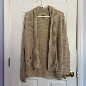 Oversized Tan Cardigan Sweater
